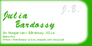 julia bardossy business card